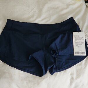 NWT Lululemon Navy Speed Up Low-Rise Lined Short 2.5" Size 8
